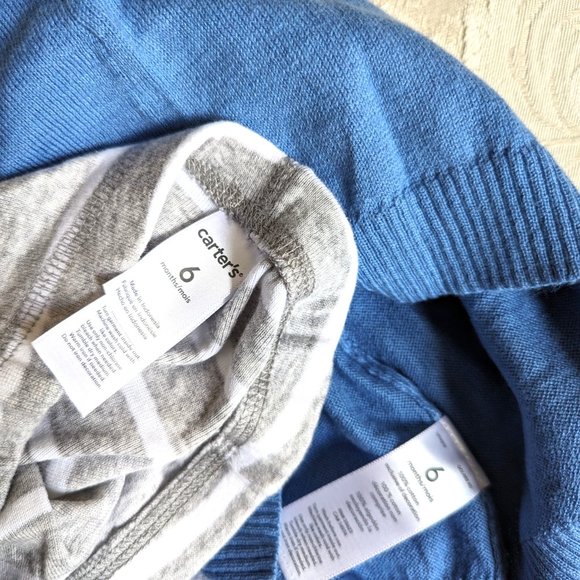NWT Carter's Baby Boys 2-PC Knit Pullover Sweater & Pant Set Blue Cardig… - Picture 4 of 7